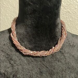 Elegant Pink Beaded Necklace